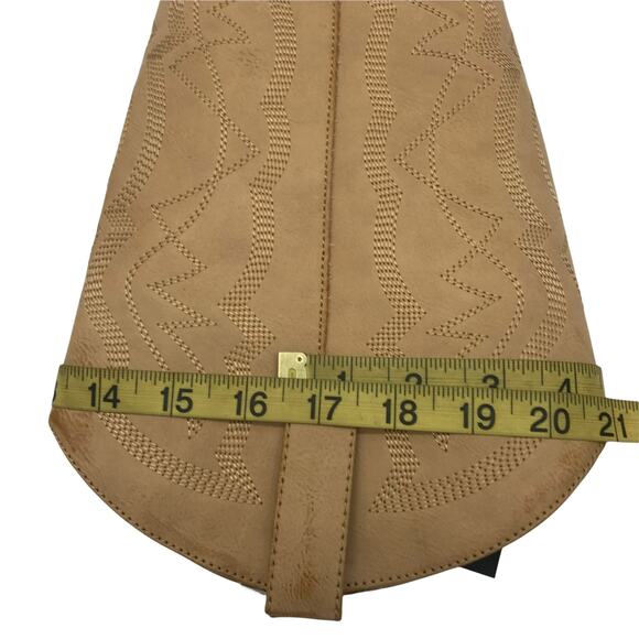 Code West Womens Western Style Mid Calf Boots Brown Pull On Stacked Heels 8.5 M - Picture 6 of 8